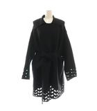 アライア ALAIA MANTEAU LONG カットデザイン ニットコート 36 ブラック /DF ■OS