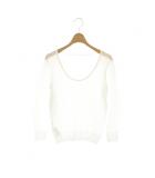 イエナ IENA コットン裏毛クロップドプルオーバーニット カットソー 長袖 ホワイト /DF ■OS