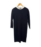 ドレステリア DRESSTERIOR バックフェイクパールニットワンピース ワンピース ニット 36 ネイビー ■FY