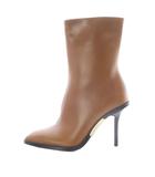 ザラ ZARA ピンピール ショートブーツ ショート レザー 38 茶色 ブラウン /SR