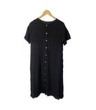 アズノウアズ as know as シャツワンピース 麻 リネン混 半袖 F ブラック ■FY
