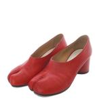 マルタンマルジェラ 22 Martin Margiela 22 メゾンマルジェラ DECOLLETES TABI パンプス チャンキーヒール レザー 35 レッド S58WL0221 /YO15