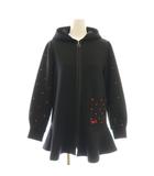 エムズグレイシー M'S GRACY ハート刺繍ジップアップフーディーパーカー 38 ブラック /DF ■OS