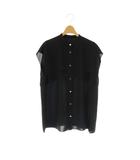 アドーア ADORE イージーケープブラウス シャツ スタンドカラー ノースリーブ 前開き 38 ブラック 黒 /CX ■OS