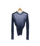 エブール ebure 23AW ハイゲージシアーリブニット セーター 長袖 アルパカ混 紺 /NR ■OS