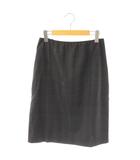プラダ PRADA 24年 ウールスカート タイト 膝丈 チェック 38S ダークグレー オフホワイト ネイビー P179Y /DO ■OS ■SH