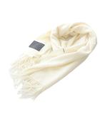 ヴィヴィアンタム VIVIENNE TAM レザータグ マフラー フリンジ 白 ホワイト /SR