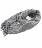 ヴィヴィアンタム VIVIENNE TAM レザータグ マフラー フリンジ グレー /SR