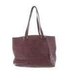 プラダ PRADA エンボス ロゴ レザー トートバッグ ハンドバッグ ロゴ ボルドー 1BG100 /SR ■OH