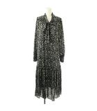 プラステ PLST 23SS 2WAYボウタイワンピース 長袖 ロング M 黒 白 /NR ■OS