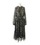 プラステ PLST 23AW ハイネックギャザーワンピース 長袖 ロング M 黒 白 /NR ■OS