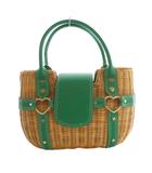 サマンサタバサ Samantha Thavasa かごバッグ ハンド 茶 ブラウン 緑 グリーン /SS ■OS