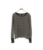 イエナ IENA 24SS バックボタンボーダープルオーバー カットソー ブラック オフホワイト /DO ■OS