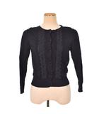 アナトリエ ANATELIER カーディガン レース 半袖 フラワー刺繍 黒 ブラック ■FY