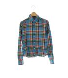 ラルフローレン RALPH LAUREN 長袖チェックシャツ ボタンダウン 2 ブルー 青 マルチカラー /CX ■OS