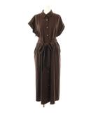 ルーニィ LOUNIE 25AW ウエストタックシャツワンピース シルク混 36 ダークブラウン /ES ■OS