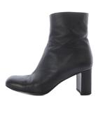  マリアム ナッシアー ザデー MARYAM NASSIR ZADEH ブーツ ショート ハイヒール スクエアトゥ レザー 37 ブラック /YO7 ■SH