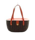 ケイトスペード KATE SPADE かごバッグ ハンドバッグ ダークブラウン オレンジ /MI ■OS