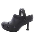 バレンシアガ BALENCIAGA Crocs Madame サンダル ピンヒール ストラップ 37 ブラック /YO12 ■SH