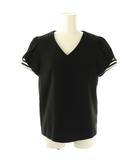 ボーダーズアットバルコニー BORDERS at BALCONY 24SS TULIP SLEEVE TOP カットソー 36 ブラック ホワイト /DO ■OS