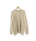 アンスクリア INSCRIRE ウールオーバーサイズミックスケーブルニット セーター 長袖 ベージュ /HK ■OS