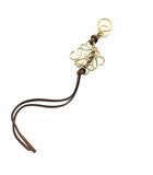 ロエベ LOEWE アナグラム キーリング レザーチャーム ゴールドカラー ブラウン /MI ■OS ■OH