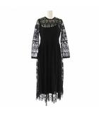 ジルスチュアート JILL STUART ドンナエンブロイダリーワンピース ロング 長袖 刺繍 2 黒 /NR ■OS