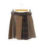 チェック スカート ミニ フレア 34 茶 /NR ■OS