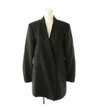 アドーア ADORE シルクウールツイルジャケット テーラード 38 ブラック /HK ■OS
