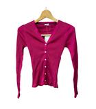 イエナ IENA タグ付き NAOSリブVネックカーディガン 長袖 マゼンタ系 ピンク系 ■FY