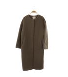 イエナ IENA ラムウールノーカラーロングコート 38 モカブラウン /ES ■OS