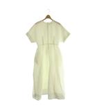 エブール ebure 25SS コットンフラワージャカード ハーフスリーブワンピース 38 白 ホワイト 4110300339 /MI ■OS ■SH