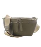 ADMJ アクセソワ Accessoires De Mademoiselle クロスボディバッグ ボディバッグ ウエストバッグ ショルダーバッグ 斜め掛け シュリンクレザー カーキ /YO15