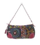 シンクビー! Think Bee スパンコール 刺繍 総柄 ハンドバッグ ピンク 緑 グリーン /SR