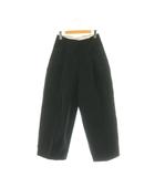 スタジオニコルソン STUDIO NICHOLSON PEACHED COTTON TWILL VOLUME PLEAT PANTS ボリューム ワイドパンツ 0 ブラック /ES ■OS