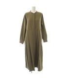 アーバンリサーチ ドアーズ URBAN RESEARCH DOORS 24AW UR TECH SMOOTHLUXE サイドプリーツ切替ワンピース 長袖 ロング S ライトブラウン /NR ■OS