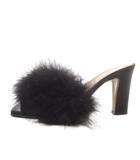 マルタンマルジェラ 22 Martin Margiela 22 メゾンマルジェラ 24SS Fur Mules ファーミュールサンダル ハイヒール スクエアトゥ 36 ブラック S58WP0270 /YO17