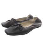 ピシェ アバハウス Piche abahouse シャーリング スクエアトゥ バレエシューズ レザー バレエシューズ 39 黒 ブラック /SR