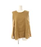 イエナ IENA ラブークル LA BOUCLE 23SS リネンポリバックドレープブラウス ノースリーブ キャメル /HK ■OS