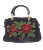 フェイラー FEILER 花柄 ハンドバッグ 黒 ブラック /SR
