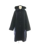 メゾンドソイル maison de soil フード付き ウールコート ロング 1 ネイビー /HK ■OS