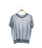 エブール ebure 25SS ソフトブライトラメ トップス ニット プルオーバー ブルー /DF ■OS ■SH