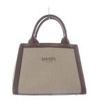 スナイデル SNIDEL エコキャンバスバッグ ハンドバッグ ロゴ 茶色 ブラウン ベージュ /SR