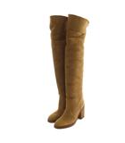 シャネル CHANEL ニーハイブーツ ムートン 38 25.0cm ベージュ /MI ■OS