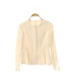 アナイ ANAYI トリアセテートサテンフレアジャケット ノーカラージャケット 34 アイボリー /ES ■OS