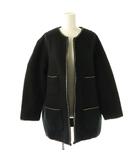 ミューズ ドゥーズィエム クラス MUSE de Deuxieme Classe 24AW chain ツイード ジャケット ノーカラー F ブラック /HK ■OS