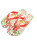 トリーバーチ TORY BURCH ボタニカルビーチサンダル 8 オレンジ マルチカラー /AQ ■OS