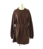 ザラ ZARA ニットワンピース 長袖 ミニ L 茶 /NR ■OS