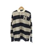 ポロ バイ ラルフローレン Polo by Ralph Lauren × MLB NY YANKEES  ラガーシャツ カットソー ポロシャツ 長袖 コットン L グレー 濃紺 /NR ■OS ■AD