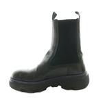 バーバリー BURBERRY レザー クリーパー チェルシーブーツ アンクル ショート 38 黒 ブラック 8075380 /SS ■OS